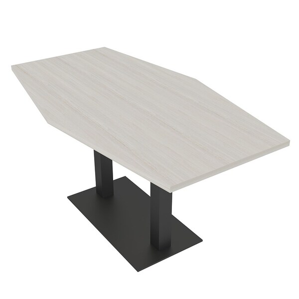 Skutchi Designs Hexagon Conference Table With Power Unit, 36 in W, 60 in L, Ivory HAR-HEX.IR-36X60-DOU.BK-K458-NA - main