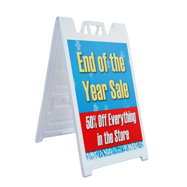 Signmission End Of The Year Sale 50% Off Everything, A-Frame & 2 Decals Installed, Heavy-Duty Plastic Frame SBHD-D-2436-EndOfTheYearSale50%OffEveryt - main