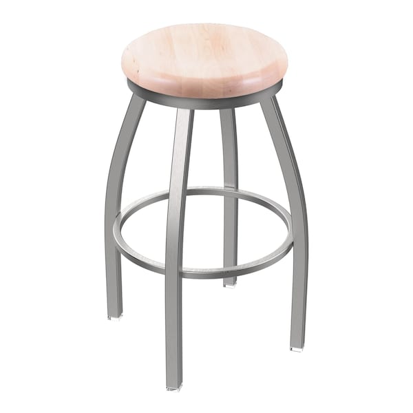 Holland Bar Stool Co 802 Misha Stainless Steel 36in Swivel Bar Stool with Natural Maple Seat 80236SSNatMpl - main
