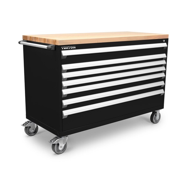 Tekton Rolling Tool Cabinet, 7 Drawer, Black, Steel, 60 in W x 27 in D x 41-1/2 in H OCL63100LWT - main