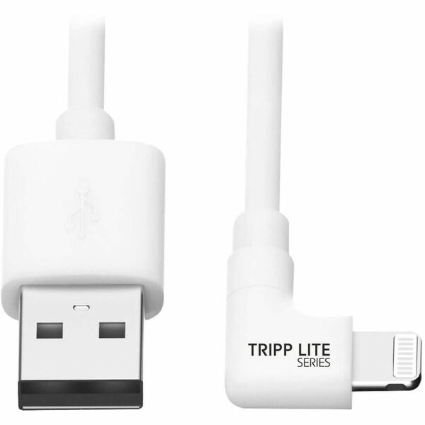 Tripp Lite LIGHTNING TO USB SYNC CHARGE RIGHT-ANGLE IPHONE IPAD WHITE 3FT M100-003-LRA-WH - main