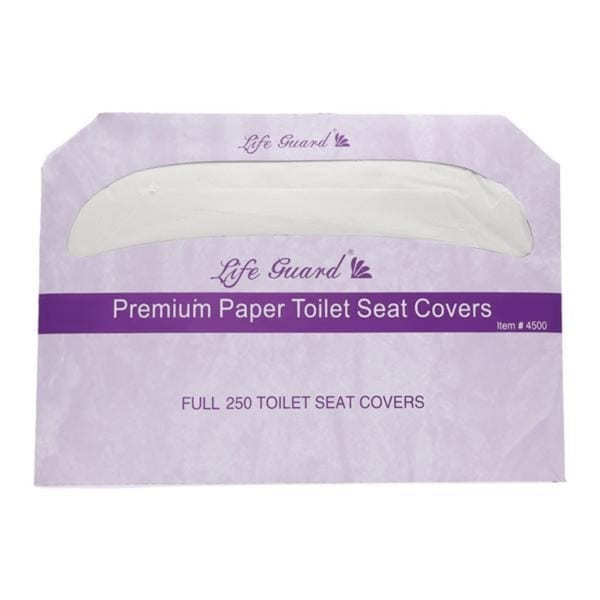 Life Guard Toilet Seat Covers, 250 Sheets, 14.5" x 17", White, Full Size, 4000PK 4500 - main