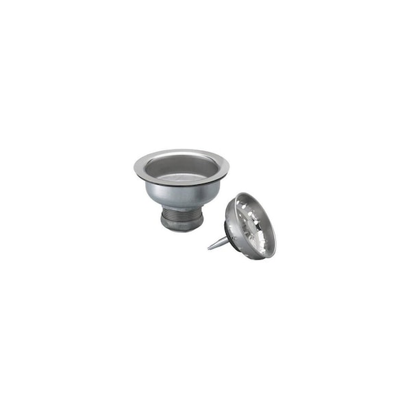 Keeney Basket Strainer, 4 3/8 in Dia, Stainless Steel, Venetian Bronze, 3 1/4 in Dia Mesh, Locking Shell 1435SS - main