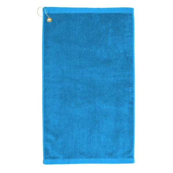 Towelsoft Premium 16 inch x 26 inch Velour Golf Towel with Corner Hook &Grommet Placement-Aqua Golf-GV1201CL-AQ - main