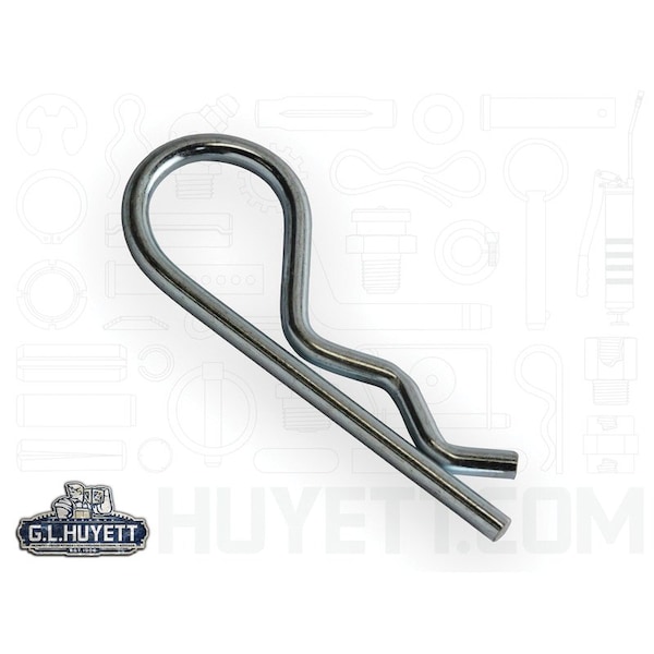 Huyett Bridge Pin, Zn Plt Spg Stl, .148 Wire Dia x 2.75 L x .730 In Eye Dia x Fits 5/8 to 7/8 Shft BP-0010 - main