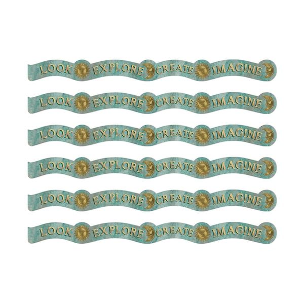 Eureka Curiosity Garden Dream Explore Create Imagine Extra Wide Deco Trim, 37 Feet Per Pack, 6PK 846338 - main