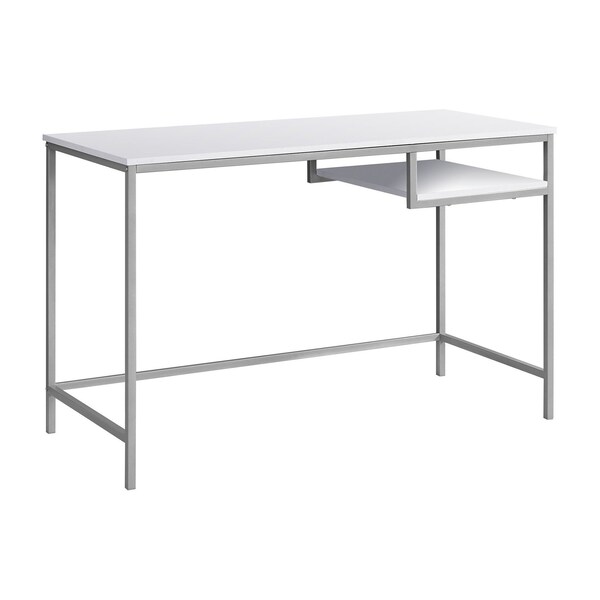 Homeroots 48" White and Silver Computer Desk 333489 - main