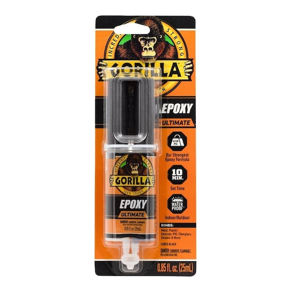 Gorilla Glue Ultra Strength Epoxy, Dark Gray, Liquid, 0.85 fl-oz Syringe 113442 - main