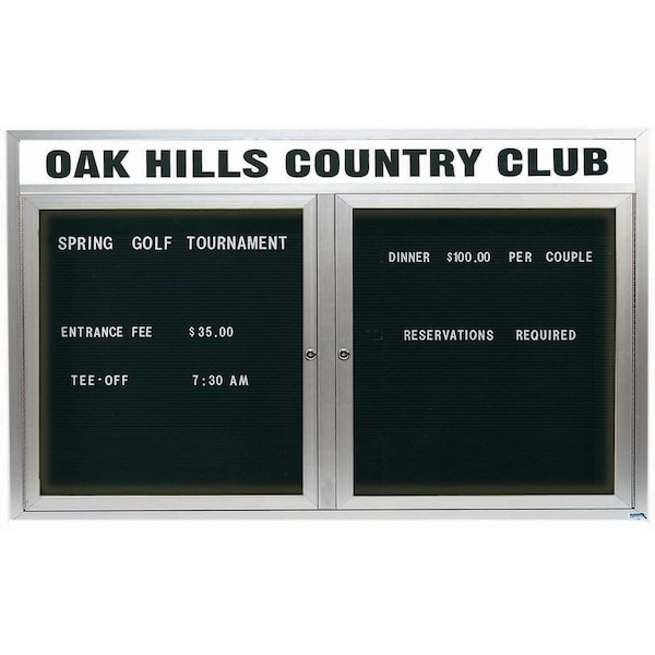 Aarco Illuminated Outdoor Enclosed Directory w/ Al Frame Header, Clear Satin Anodized Finish, 36''Hx60''W OADC3660HI - main