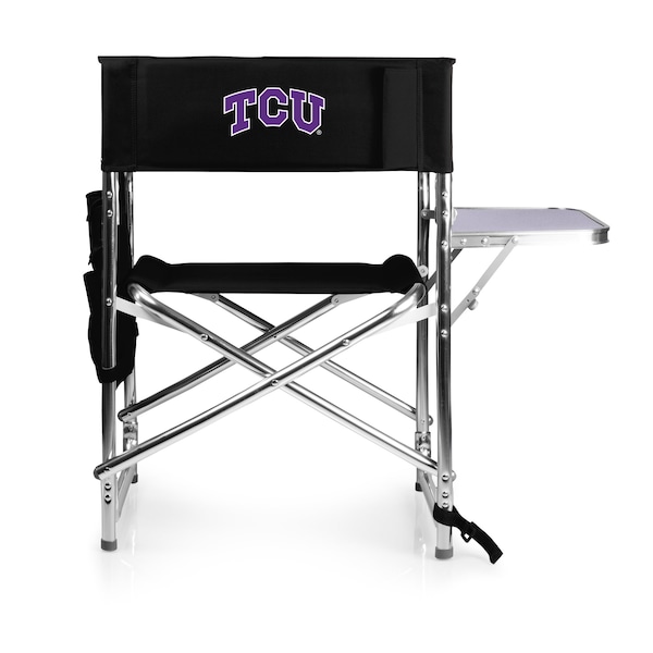 Picnic Time Family Of Brands NCAA TCU Horned Frogs Sports Chair with Side Table - Beach Chair 809-00-179-844-0 - main