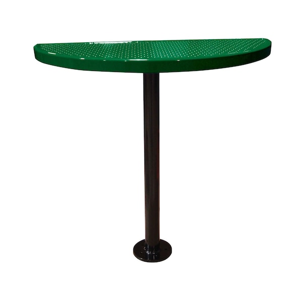 Leisure Craft Perforated Semi-Circle Pedestal Table, Portable, 40"H, Green STAB40-PERF-GREEN - main