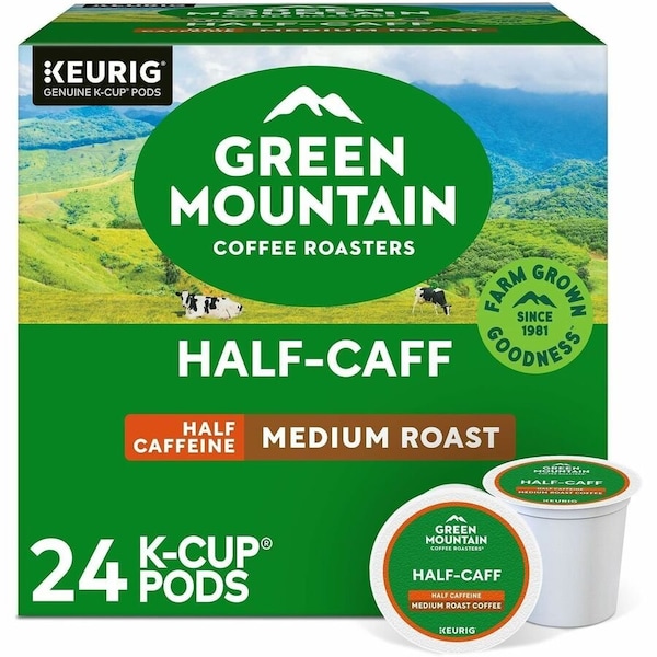 Green Mountain Coffee Roasters K-Cup Half-Caff Coffee, Compatible with Keurig Brewer, Medium, K-Cup, Half Caff, 24PK 5000330138 - main