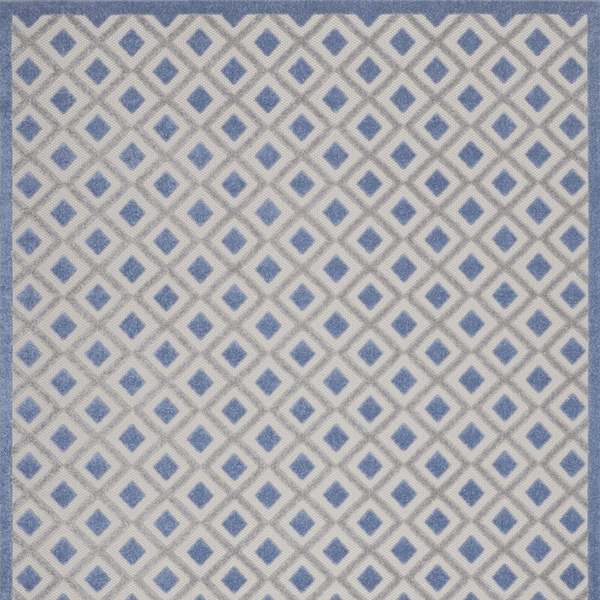Homeroots 8' X 11' Blue And Gray Geometric Indoor Outdoor Area Rug 546857 - main