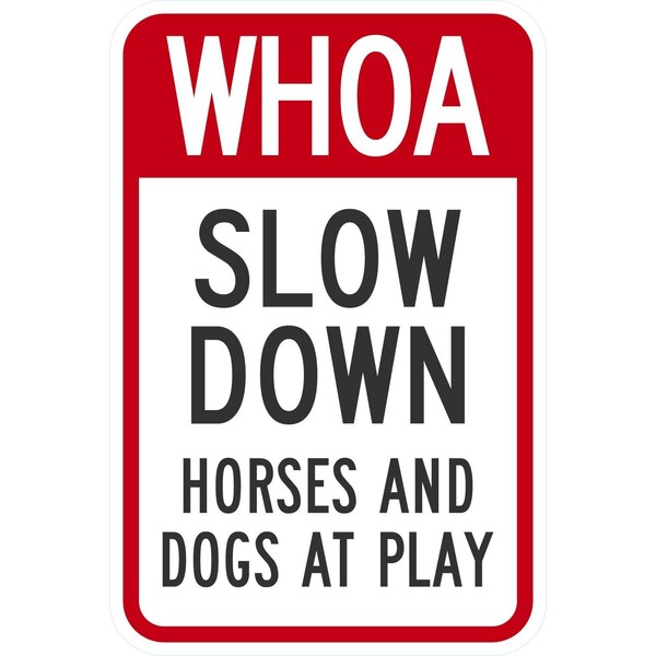 Lyle WHOA, Slow Down, Horses And Dogs At Play, 12x18, Engineer Grade, White G-3351-EG_12x18 - main