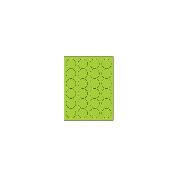 Bubblefast 1 2/3'' Fluorescent Orange Circle Laser Labels-24 Labels per Sheet BFLL196GN - main