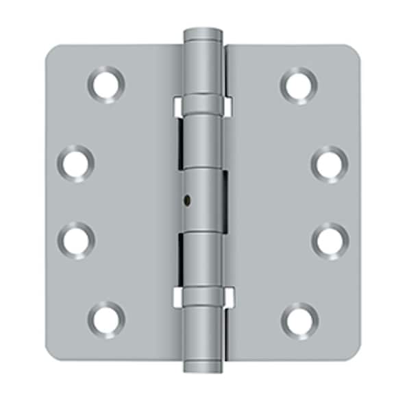 Deltana Pair of 4 x 4 x 1/4 Ball Bearing Radius Hinges with Non Removable Pin; Satin Chrome Finish DSB4R4NB26D - main