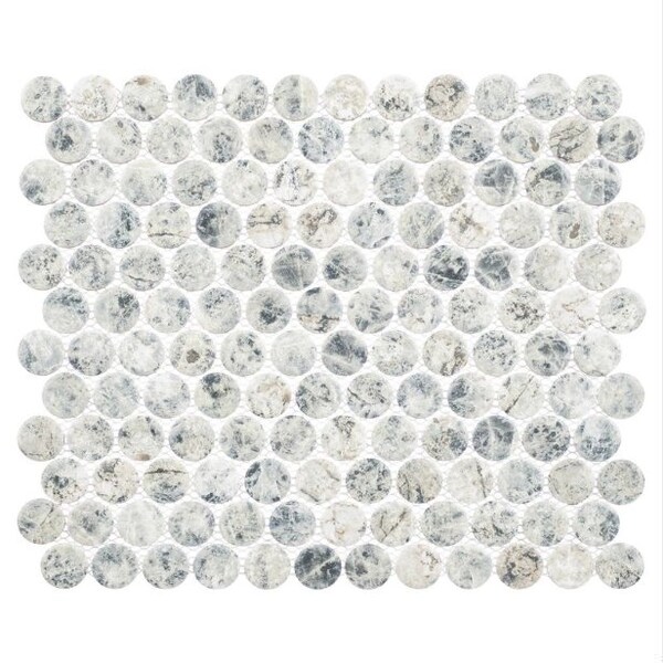 Andova Tiles SAMPLE-Estavo Grey 3/4-in. Penny Round Stone Inspired Matte Porcelain Floor & Wall Mosaic Tile SAM-ANDESTA1253 - main