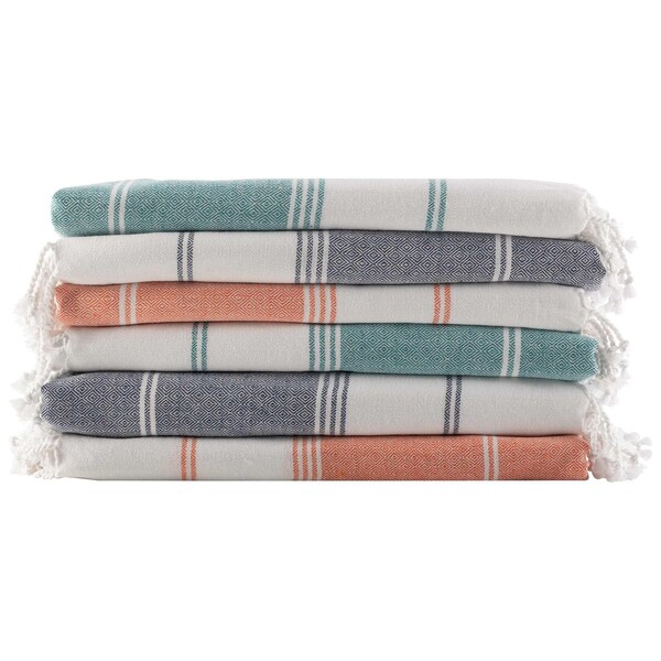Lavish Home 6 Pack Turkish Beach Towel Set Oversized Beach Towels Bulk Lightweight Blankets Set Quick Dry 67-0040TT - main
