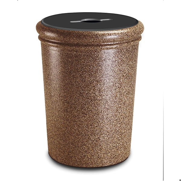 Commercial Zone Products Stonetec Round Open-Top Mixed-Recycling Container, Sedona 720821 - main