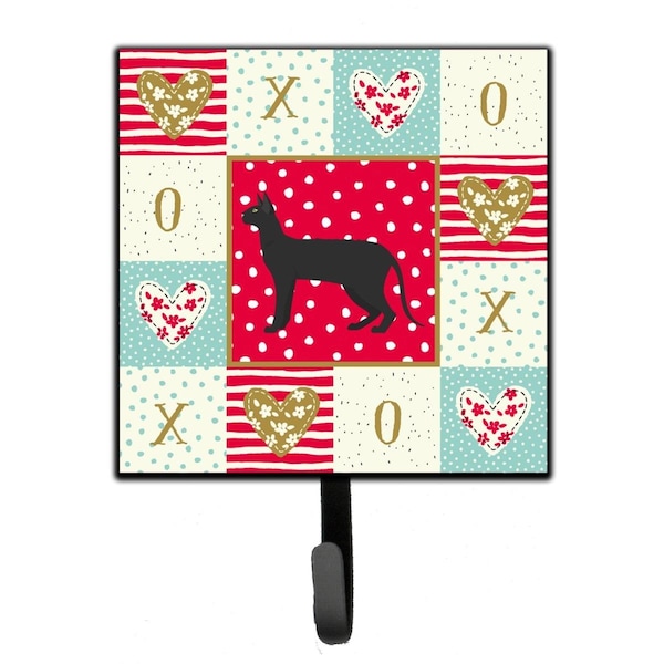 Carolines Treasures 4.25 x 1 x 7 in. Black Cornish Rex Cat Love Leash or Key Holder CK5591SH4 - main
