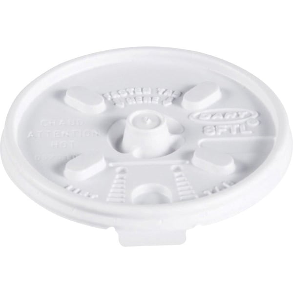Dart Lid for 8 oz. Hot Cup, Flat, Lock Back Tear Tab, White, Pk1000 8FTL - main