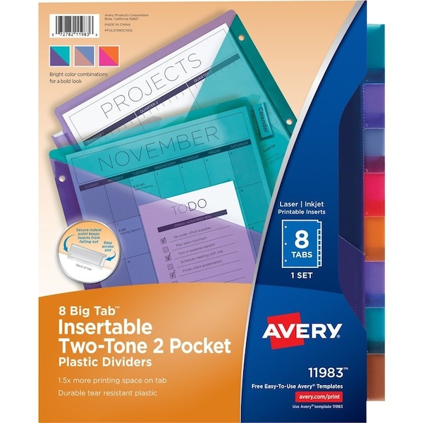 Avery Big Tab Insertable Plastic Dividers, Two 11983 - main