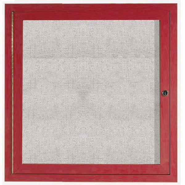 Aarco Outdoor Enclosed Bulletin Board w/ Al Wood Look Finish, Cherry Wood Look, 36''Hx36''W ODCCW3636R - main