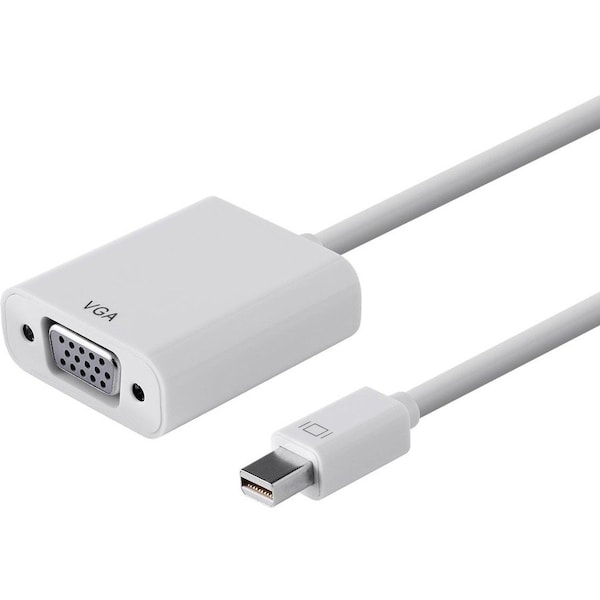 Monoprice Mini DisplayPort 1.2a / Thunderbolt to VGA Active Adapter, White 12785 - main