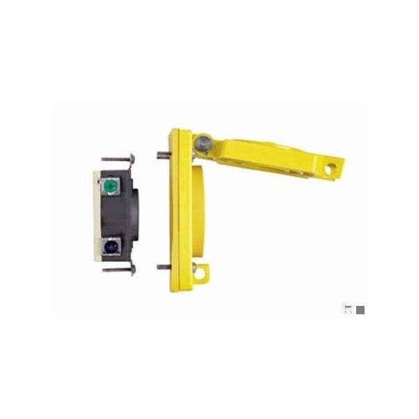 Leviton Watertight Locking Receptacle, L16-30R, 30 A, 480V AC, Three Phase, 3 Pole, Flush Mount, Yellow 69W76 - main