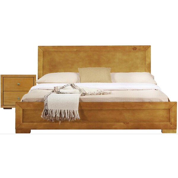 Homeroots Two Piece Oak Solid and Manufactured Wood Bedroom Set 569373 - main