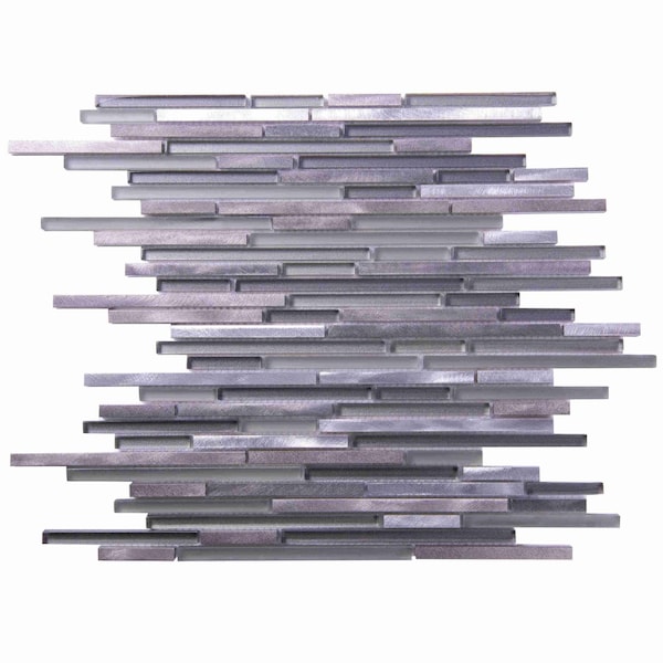 Apollo Tile Gray 11.8 in x 11.8 in Glass, Metal Glossy, Matte Floor and Wall Mosaic Tile 4.83 sqft/case, 5PK APLCAS88007A - main