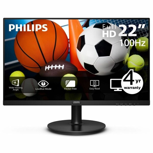 Tvp Philips V-line 221V8L 22" Class Full HD LED Monitor - 16:9 - Textured Black 221V8L - main