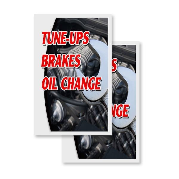 Signmission Tune Ups Brakes Oil Change, Vinyl Decals Only 24 Inch x 36 Inch, Vinyl Decal, 2PK DSB-2436-2PACK-TuneUpsBrakesOilChange - main