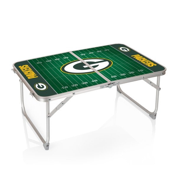 Picnic Time Family Of Brands Green Bay Packers - Concert Table Mini Portable Table, (Charcoal Wood Grain) 843-00-141-124-2 - main