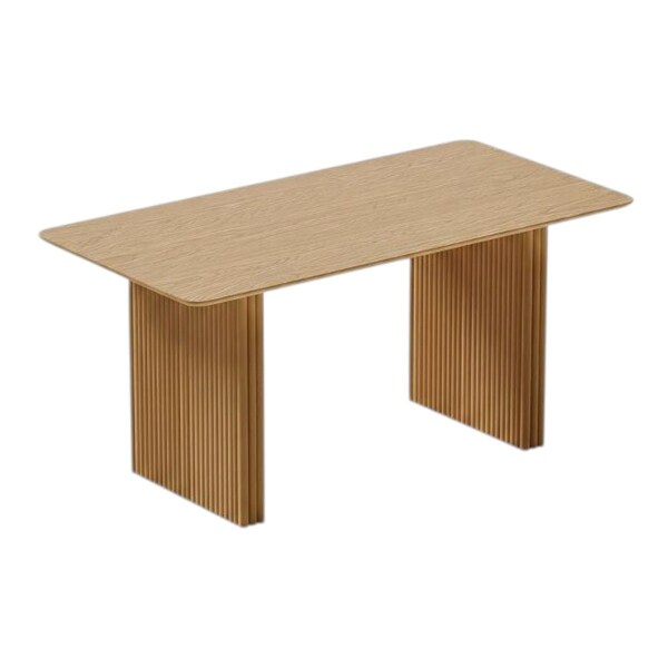 Homeroots 79" Natural Solid Wood Double Pedestal Base Dining Table 721122 - main