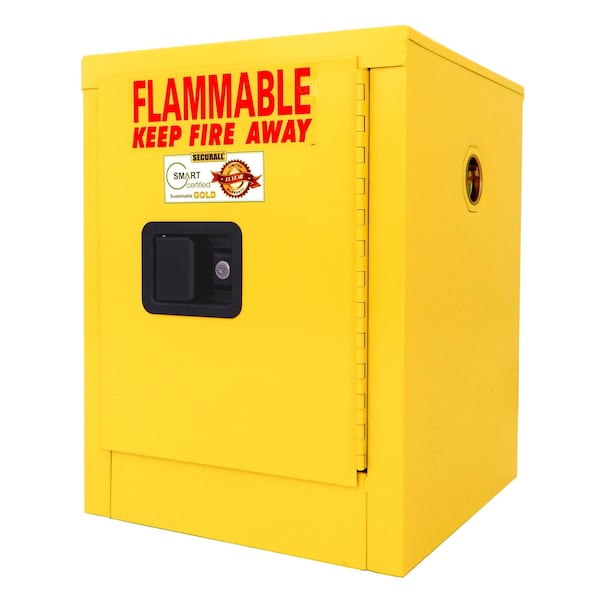 Securall Flammable Storage Cabinet, 4 Gallon, 1 Shelves, 17 in W x 22 in H x 17 in D, Yellow A102 - main