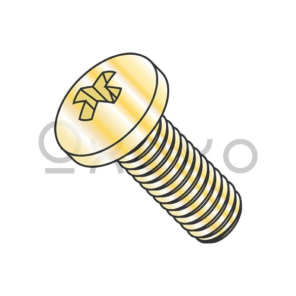 Oxoxo 2-56X3/8 Phillips Pan Machine Screw Fully Threaded Zinc Yellow, 10000PK 102157 - main