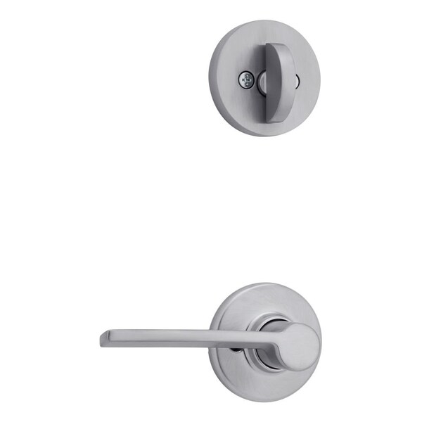 Kwikset Right Hand Ladera Lever with Round Rose Interior Single Cylinder Handleset Trim for Both 800 and 966LRLRDTRH-26D.UNIV - main