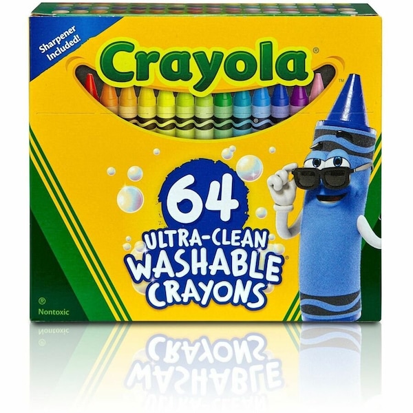 Crayola Ultra-Clean Washable Crayons - Regular Size, 64 Count, PK2 523287 - main