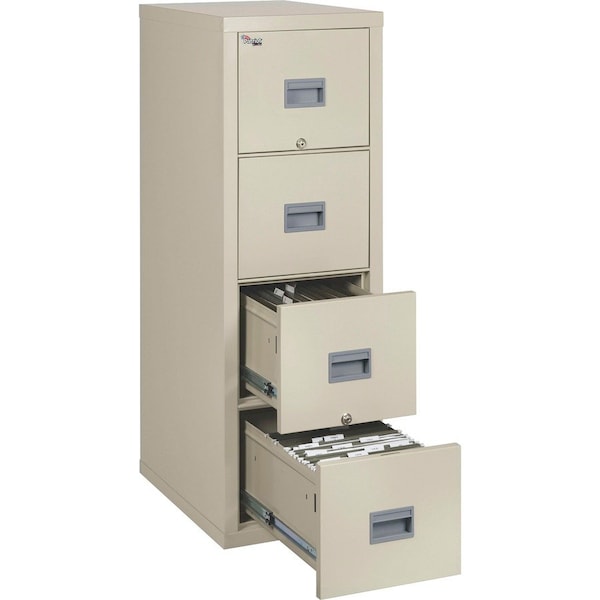 Fire King Fireking Fireproof 4 Drawer Vertical File Cabinet Legal-Letter 17-3/4"Wx25-1/16"Dx52-3/4"H Parchment 4P1825-CPA - main