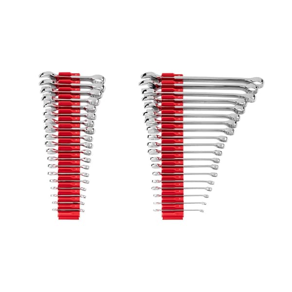 Tekton Stubby and Standard Length Combination Wrench Set with Modular Organizers, 38-Piece (6 - 24 mm) WCB95904 - main