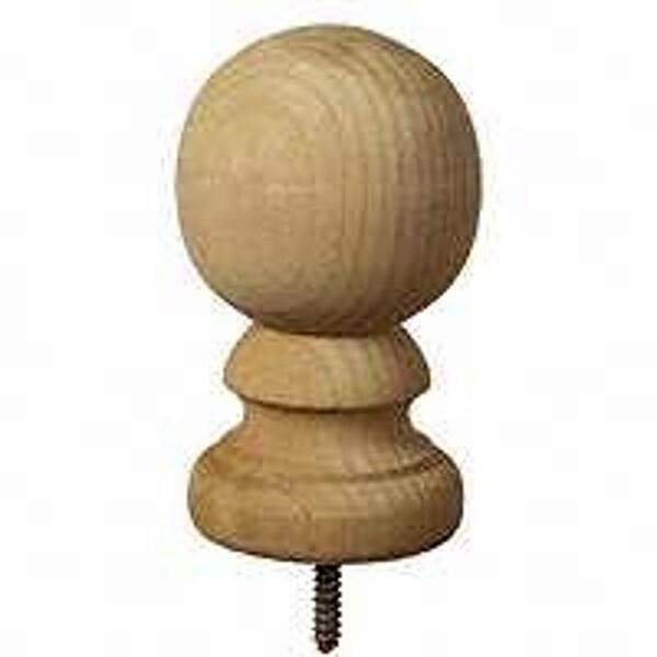 Ufpi Deckorators UFP Post Top, 5-1/4 in H, Colonial Ball, Pine, White 106088 - main