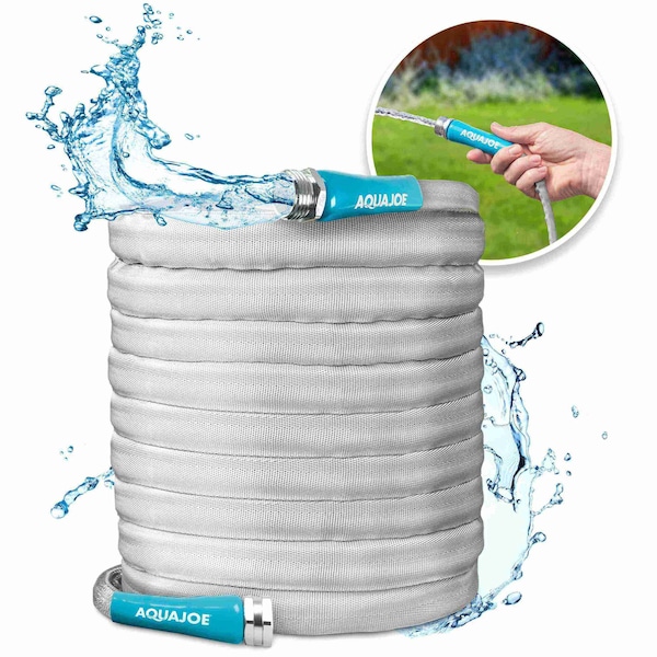 Snow Joe 100 Ft x 5/8 In FiberJacket Ultra Flexible Non-Expanding Kink Free Garden Hose AJFJH100-58-PRX - main