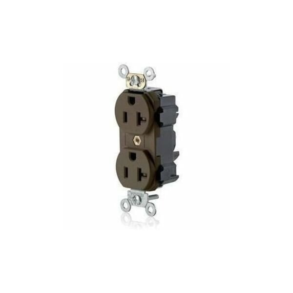 Leviton Straight Blade Receptacle, 5-20R, 20 A, 125V AC, Flush Mount, Self-Grounded M5362-S - main