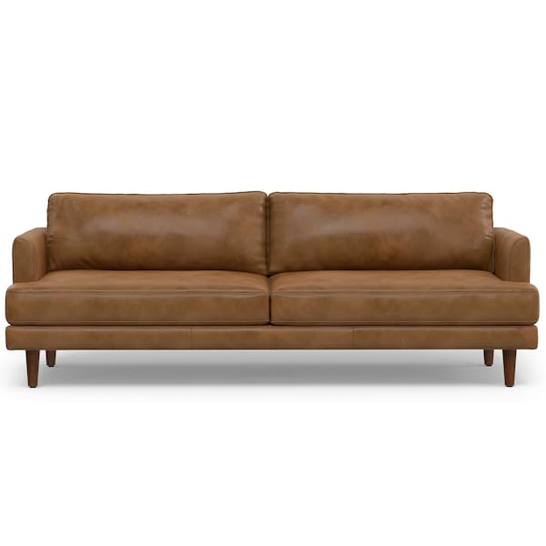 Homeroots 90" Brown Leather Sofa 640992 - main