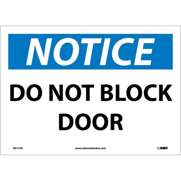 Nmc Notice Do Not Block Door Sign, N211PB N211PB - main