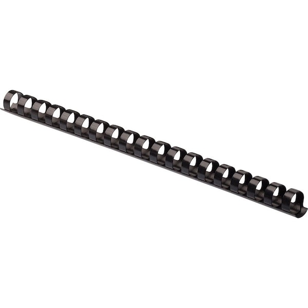 Fellowes Plastic Comb Bindings, 5/8in Diameter, 120 Sheet Capacity, Black, 25PK 52324 - main