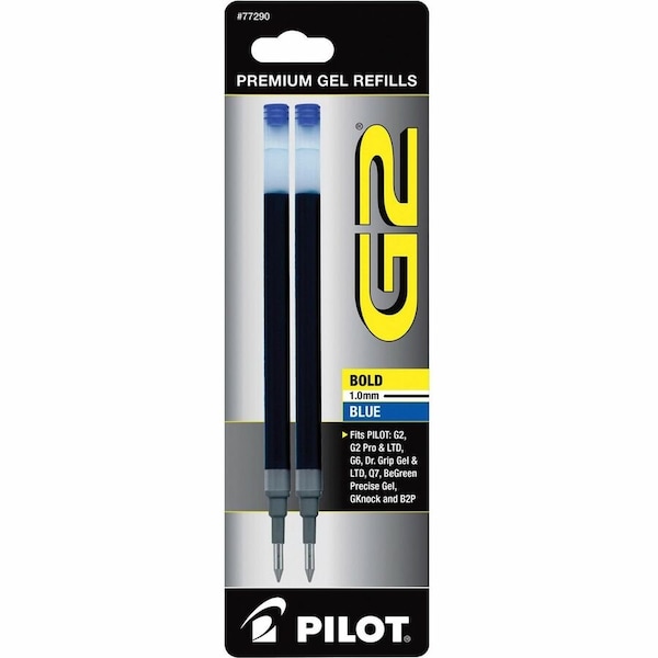 Pilot G2 Gel Pen Refill, Bold, Blue Ink, 2/Pack 77290 - main