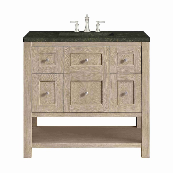 James Martin Vanities Breckenridge 36" Single Vanity, Whitewashed Oak, w/ 3 CM Phantome Eclos Top 330-V36-WWO-3PHT - main