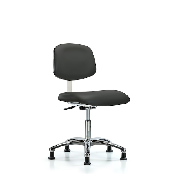 Blue Ridge Ergonomics Clean Room Chair Desk Chair, Vin, Chrm, Glides, Gry, CLass 10, 18" to 23" Height, Vinyl, Charcoal BR-CLR-VDHCH-CR-RG-8605 - main